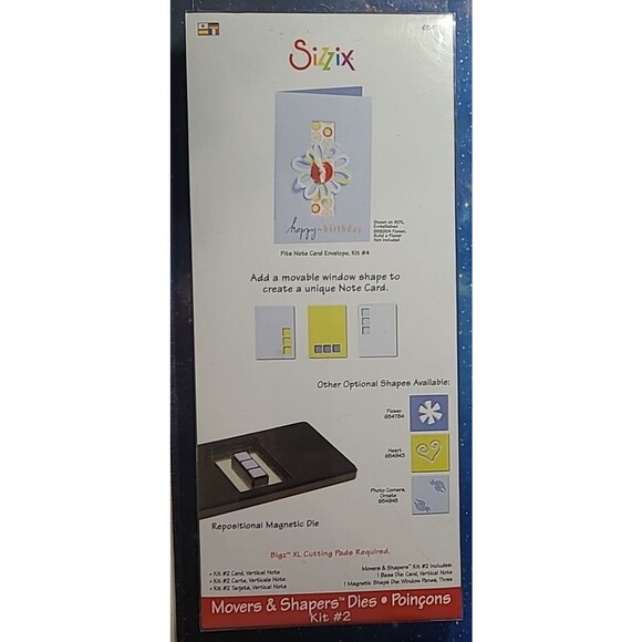 Sizzix Movers and Shapers Dies Kit #2-Card, Vertical Note, Window Panes 3 - Picture 1 of 2